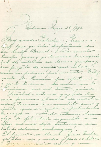 [Carta] 1940 mayo. 26, La Habana [a] Gabriela Mistral