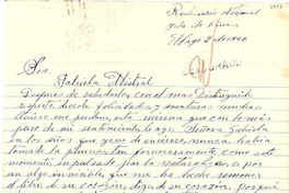 [Carta] 1947 mayo. 2, [Cuba] [a] Gabriela Mistral