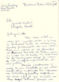 [Carta] 1948 abr. 16, La Habana, Cuba [a] Gabriela Mistral, Petrópolis, Brasil