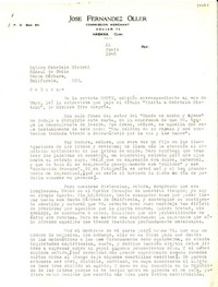 [Carta] 1948 jun. 21, La Habana, Cuba [a] Gabriela Mistral, Santa Bárbara, California