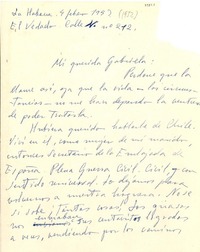 [Carta] 1952 feb. 4, La Habana, [Cuba] [a] Gabriela [Mistral]