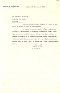 [Carta] 1952 dic. 4, Nápoles, Italia [a] Emeterio S. Santovenia, La Habana, Cuba