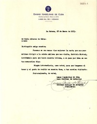 [Carta] 1953 ene. 28, La Habana, Cuba [a] Pablo Álvarez de Cañas