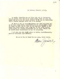 [Carta] 1953 feb. 2, La Habana, [Cuba] [a] Gabriela Mistral