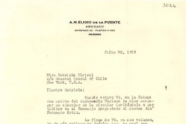 [Carta] 1953 jul. 30, La Habana [a] Gabriela Mistral, New York