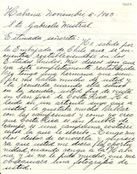 [Carta] 1953 nov. 5, La Habana, Cuba [a] Gabriela Mistral