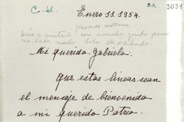 [Carta] 1954 ene. 11, [La Habana] [a] Gabriela Mistral