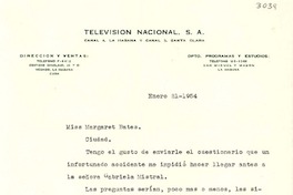 [Carta] 1954 ene. 21, La Habana, Cuba [a] Margaret Bates, La Habana