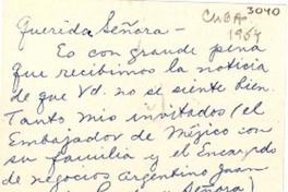[Tarjeta] 1954 ene. 23, [Cuba] [a] Gabriela Mistral