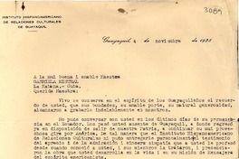 [Carta] 1938 nov. 4, Guayaquil, [Ecuador] [a] Gabriela Mistral, La Habana, Cuba