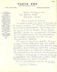 [Carta] 1942 mayo 15, Quito, Ecuador [a] Gabriela Mistral, Petrópolis, Brasil