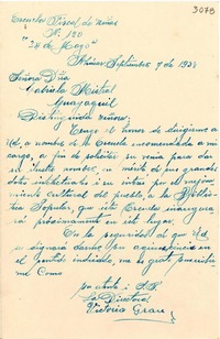 [Carta] 1938 sept. 7, Azúcar, Ecuador [a] Gabriela Mistral, Guayaquil