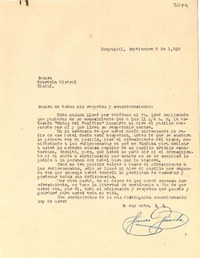 [Carta] 1938 sept. 8, Guayaquil [a] Gabriela Mistral, Guayaquil