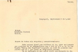 [Carta] 1938 sept. 8, Guayaquil [a] Gabriela Mistral, Guayaquil
