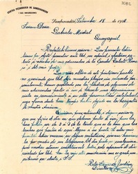 [Carta] 1938 sept. 18, Samborondón, [Ecuador] [a] Gabriela Mistral, Guayaquil