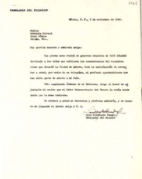 [Carta] 1949 nov. 3, México, D. F., México [a] Gabriela Mistral, Hotel México, Jalapa, Veracruz, [México]