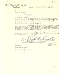 [Carta] 1950 oct. 18, Cuenca, Ecuador [a] Gabriela Mistral, Los Angeles, California, [Estados Unidos]