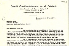 [Carta] 1946 abr. 10, Guayaquil, Ecuador [a] Gabriela Mistral