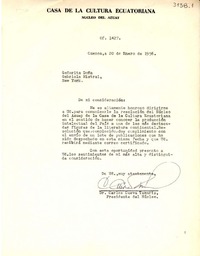 [Carta] 1956 ene. 20, Cuenca, [Ecuador] [a] Gabriela Mistral, New York, [Estados Unidos]