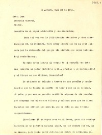 [Carta] 1946 mayo. 22, New York [a] Gabriela Mistral, New York