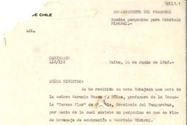 [Carta] 1948 jun. 14, Ambato, Ecuador [a] Ministro de Relaciones exteriores de Chile