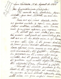[Carta] 1950 ago. 18, San Salvador, [El Salvador] [a] Gabriela Mistral