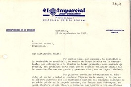 [Carta] 1942 sept. 28, Guatemala [a] Gabriela Mistral, Petrópolis, [Brasil]