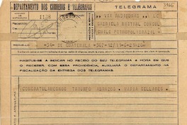 [Telegrama] 1945 nov. 17, Guatemala [a] Gabriela Mistral, Petrópolis, [Brasil]