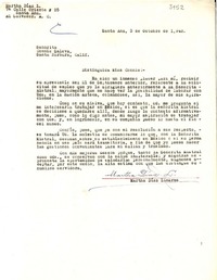 [Carta] 1948 oct. 3, Santa Ana, El Salvador [a] Consuelo Saleva, Santa Bárbara, California