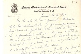 [Carta] 1950 jun. 21, Ciudad de Guatemala [a] Gabriela Mistral