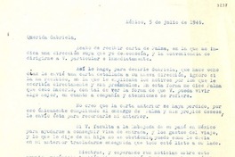 [Carta] 1946 jul. 5, México [a] Gabriela Mistral