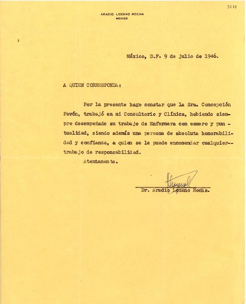 [Carta] 1946 jul. 9, México [a] Gabriela Mistral