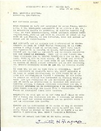 [Carta] 1946 dic. 14, México D.F [a] Gabriela Mistral, Monrovia, California