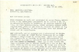 [Carta] 1946 dic. 14, México D.F [a] Gabriela Mistral, Monrovia, California