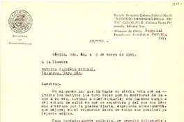 [Carta] 1949 ene. 2, Mérida, México [a] Gabriela Mistral, Veracruz, México