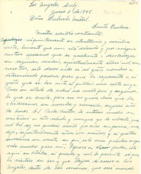 [Carta] 1948 jun. 6, Los Angeles, California, [EE.UU.] [a] Gabriela Mistral