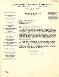 [Carta] 1948 nov. 30, México D.F [a] Gabriela Mistral, Veracruz, México
