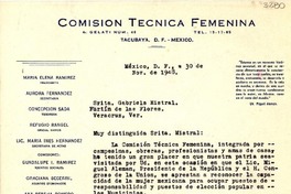 [Carta] 1948 nov. 30, México D.F [a] Gabriela Mistral, Veracruz, México