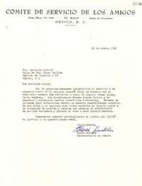 [Carta] 1949 ene. 10, México, D. F., México [a] Gabriela Mistral, México, D. F., México