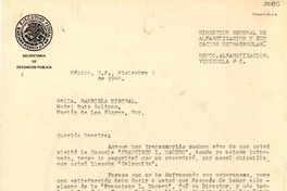 [Carta] 1948 dic. 7, México D.F [a] Gabriela Mistral, Veracruz
