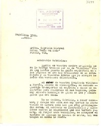 [Carta] 1948 dic. 25, México [a] Gabriela Mistral, Veracruz