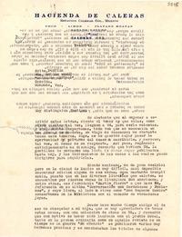 [Carta] 1949 feb. 9, Estación Caleras, Col., México [a] Gabriela Mistral, Córdoba, Ver., [México]