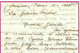 [Carta] 1949 feb. 12, México [a] Gabriela Mistral