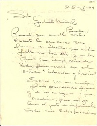 [Carta] 1949 abr. 25 [a] Gabriela Mistral