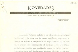 [Carta] 1949 ago. 25, México D.F [a] Gabriela Mistral