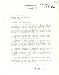 [Carta] 1949 sept. 2, México D.F [a] Gabriela Mistral, Jalapa, Veracruz