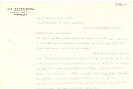 [Carta] 1950 mayo 9, Córdoba, Ver., [México] [a] Gabriela Mistral, Jalapa-Ver-Hotel Juárez, [México]