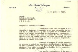 [Carta] 1950 jul. 3, Jalapa, Ver., [México] [a] Gabriela Mistral, Apartado Postal 21, Ciudad, [México]