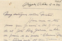[Carta] 1949 oct. 10, Orizaba, [México] [a] Gabriela Mistral