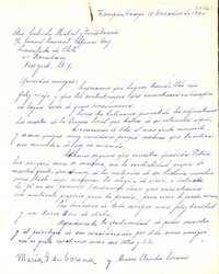 [Carta] 1950 dic. 18, Tampico, [México] [a] Gabriela Mistral, New York